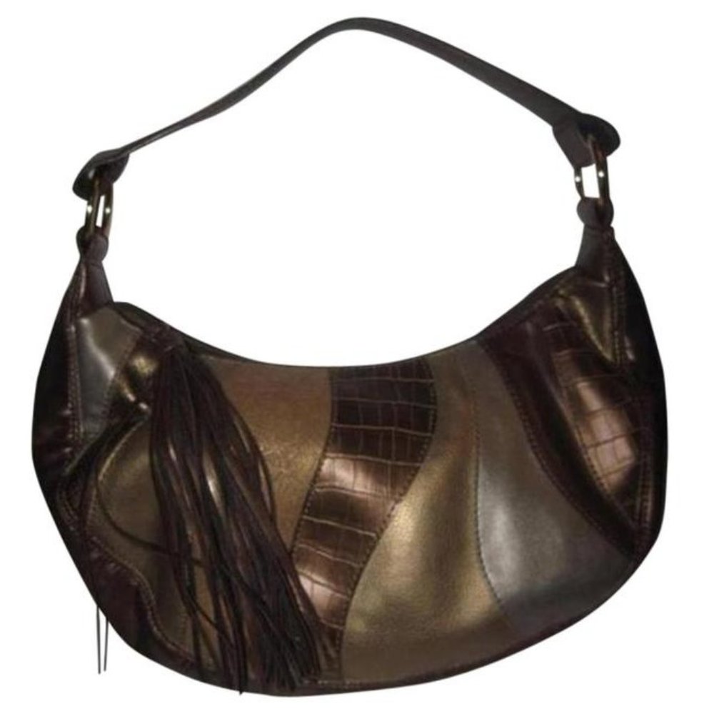 *Relic Metallic Pewter Boho Patchwork Satchel - image 1